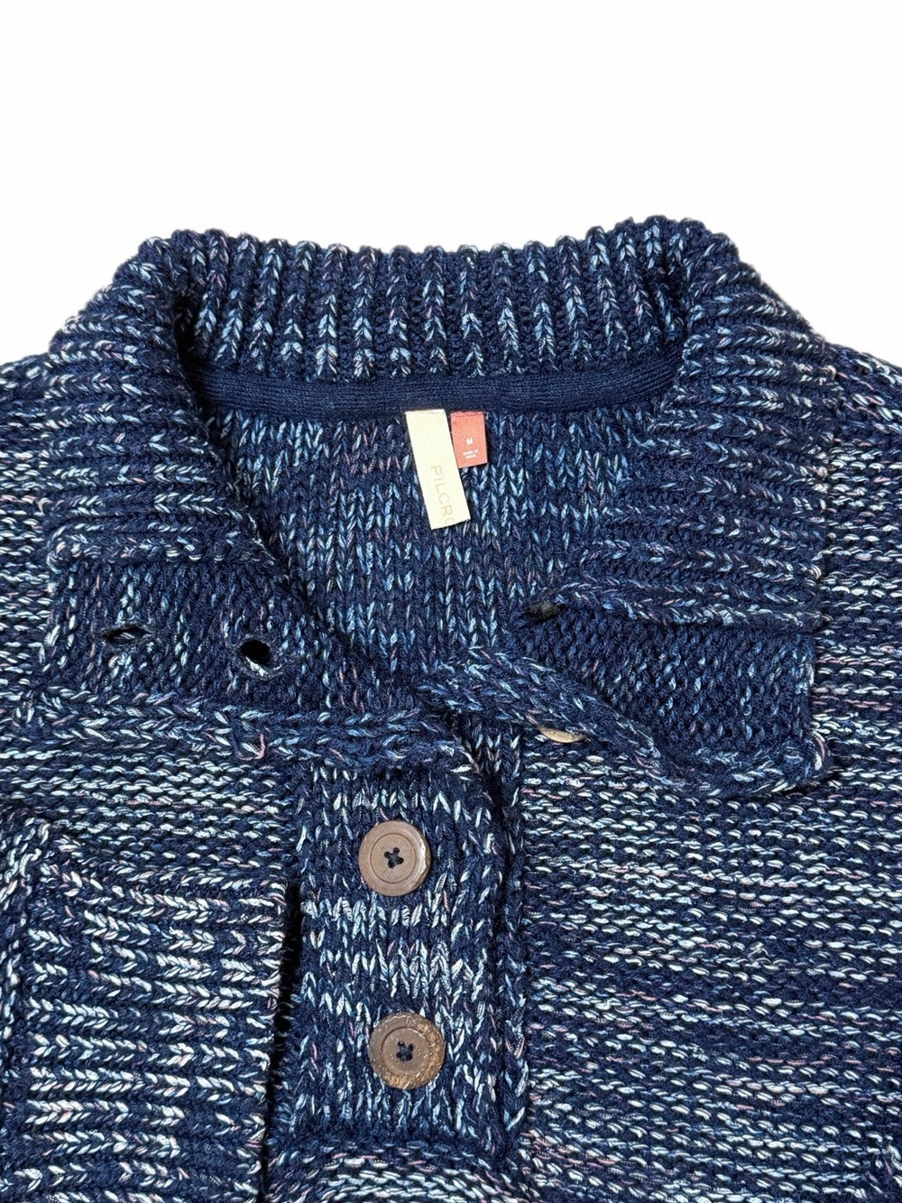 Pilcro Mega Henley Sweater in Navy Size M - Picture 8 of 11